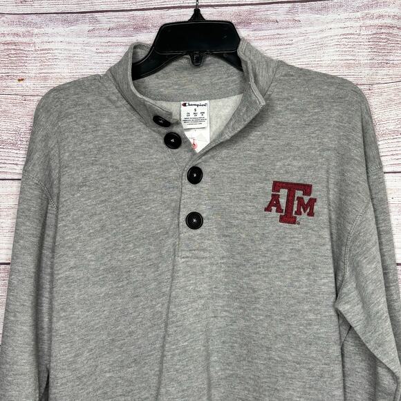 Champion Men's Gray Texas A&M Long Sleeve Pullover Sweatshirt Size Small New - Picture 3 of 13